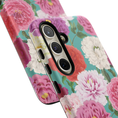Coque de téléphone renforcée Floral Peony — Housse botanique protectrice pour iPhone