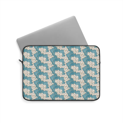 Blue Floral Pattern Laptop Sleeve — Vintage Magnolia Design