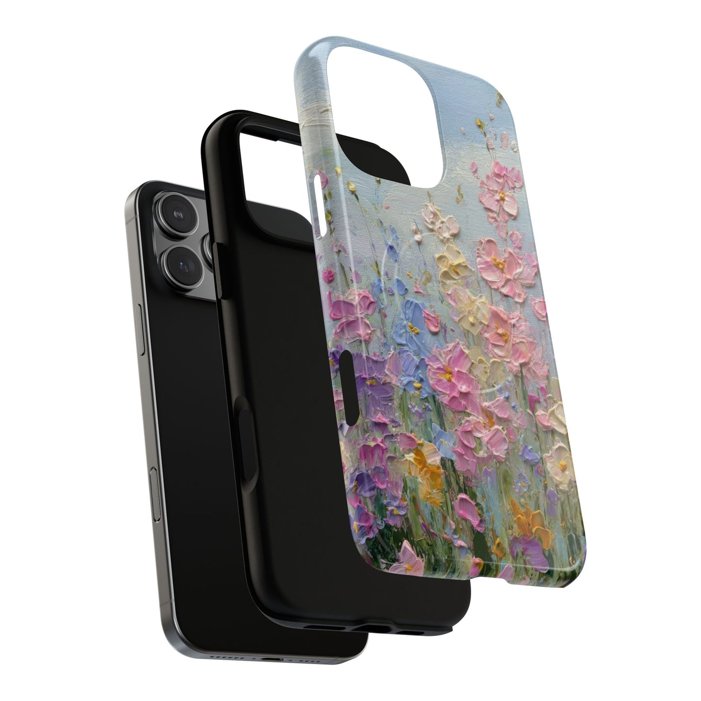 Coque de téléphone Floral Garden — Coque magnétique renforcée à fleurs texturées pastel