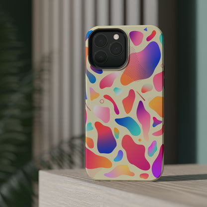 Coque de téléphone antichoc MagSafe — Motif abstrait coloré