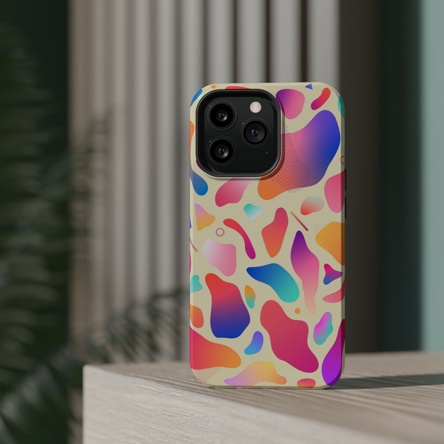 Coque de téléphone antichoc MagSafe — Motif abstrait coloré