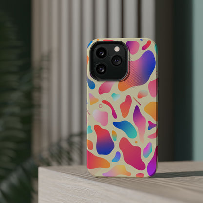 Coque de téléphone antichoc MagSafe — Motif abstrait coloré