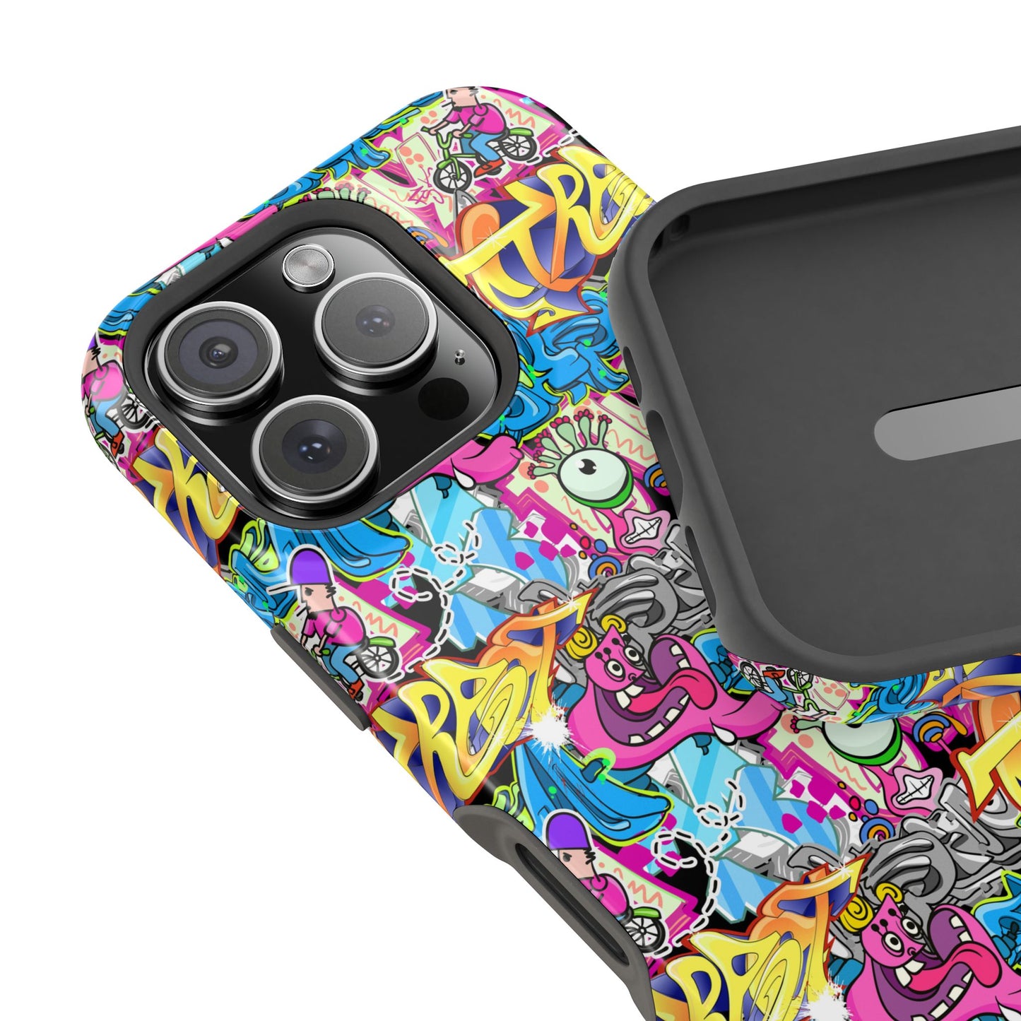 Coque de téléphone magnétique Graffiti Collage — Housse protectrice résistante aux chocs
