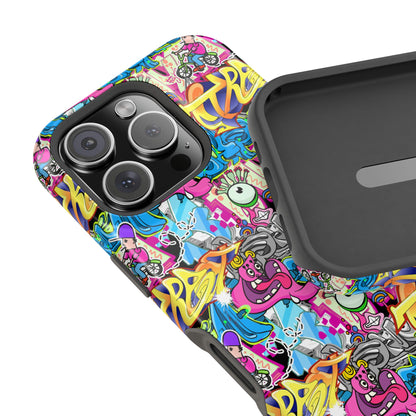 Coque de téléphone magnétique Graffiti Collage — Housse protectrice résistante aux chocs