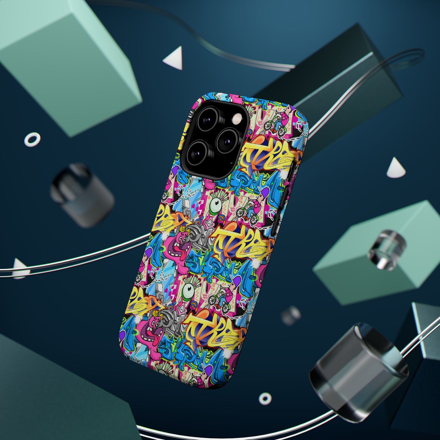 Coque de téléphone magnétique Graffiti Collage — Housse protectrice résistante aux chocs