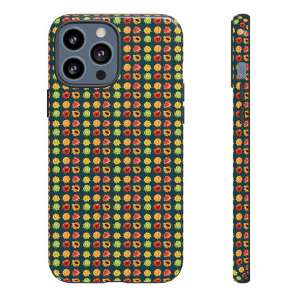 Floral Dot Tough Phone Case — Retro Pattern Protective Phone Cover