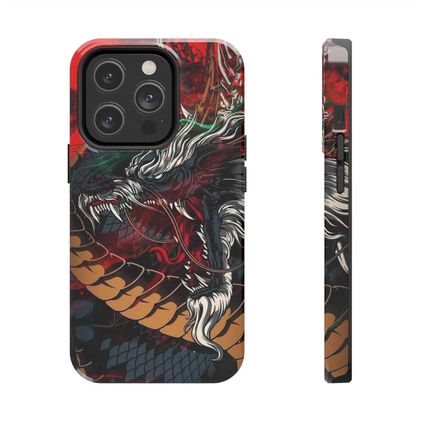 Coque de téléphone renforcée Dragon Rage — Housse protectrice iPhone style tatouage