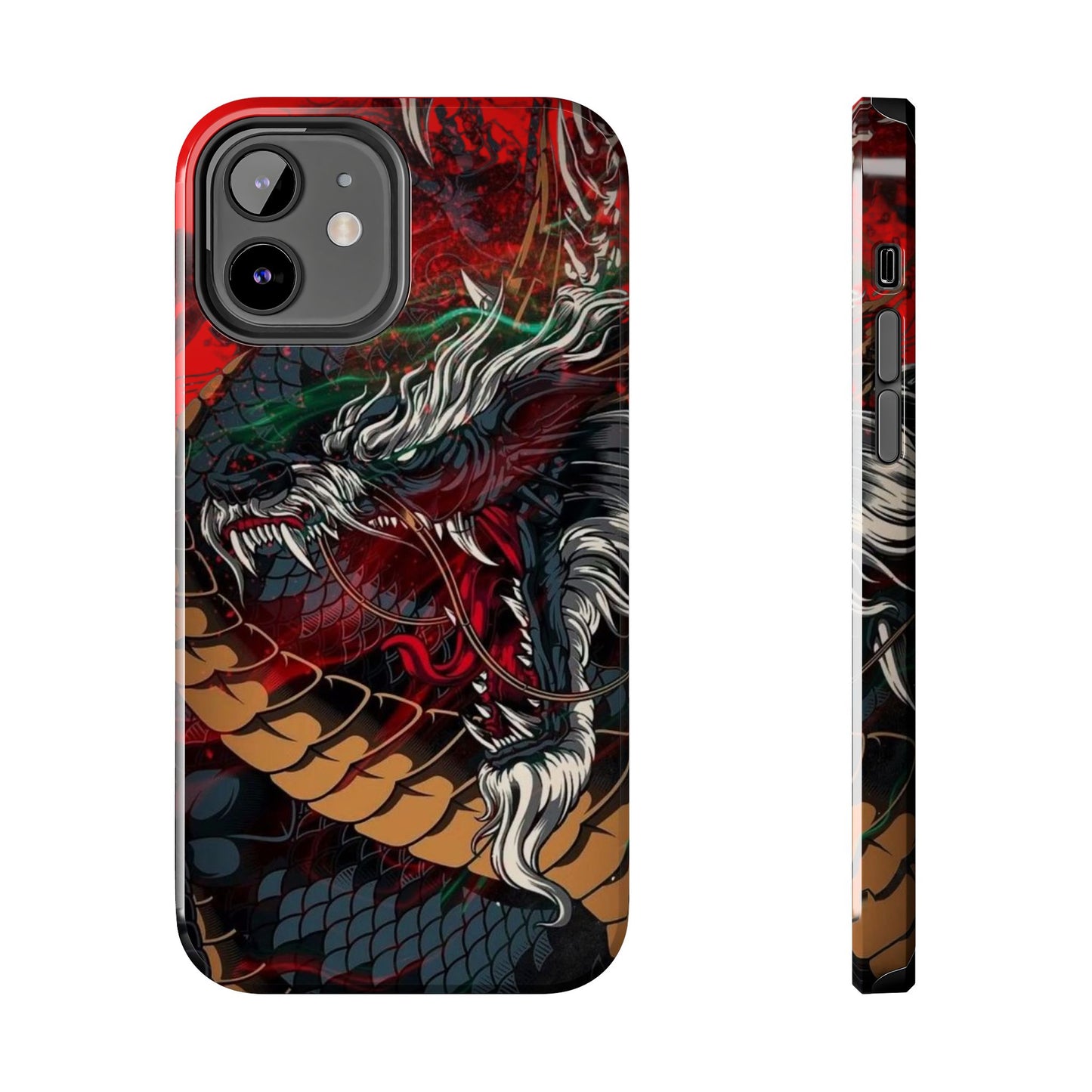 Coque de téléphone renforcée Dragon Rage — Housse protectrice iPhone style tatouage