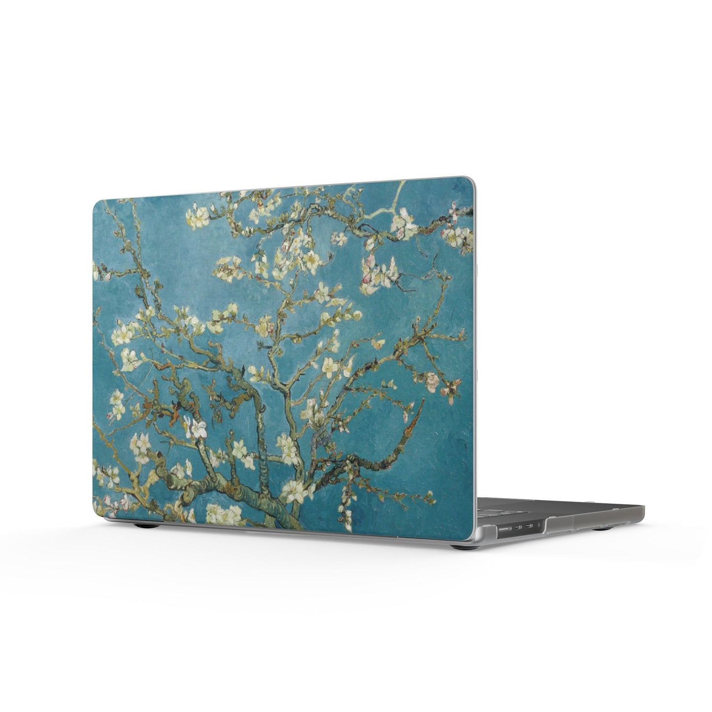 Coque Mate MacBook Amandier en Fleur — Housse Florale Bleue Inspirée de Vincent van Gogh