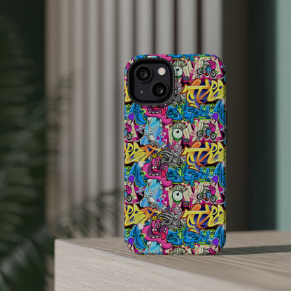 Coque de téléphone magnétique Graffiti Collage — Housse protectrice résistante aux chocs