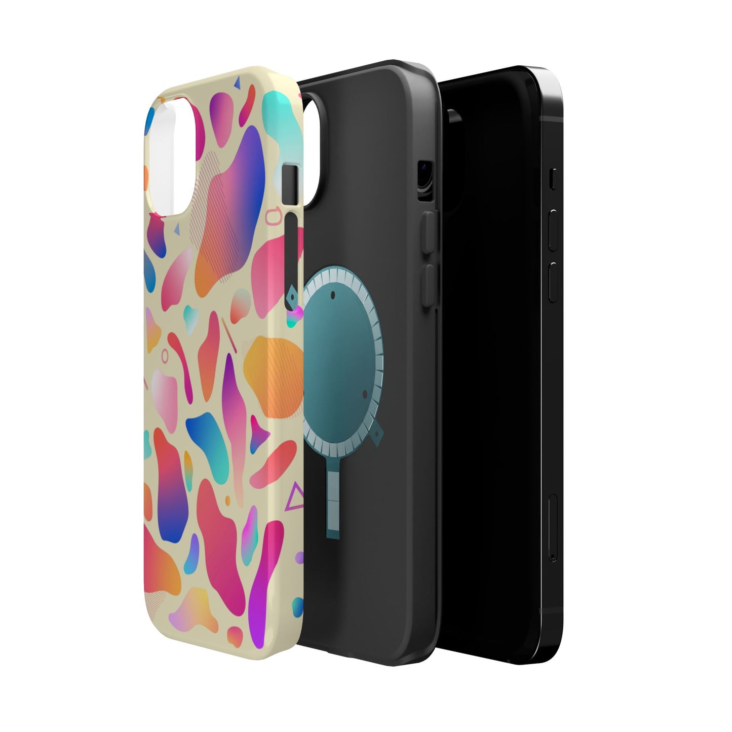 Coque de téléphone antichoc MagSafe — Motif abstrait coloré