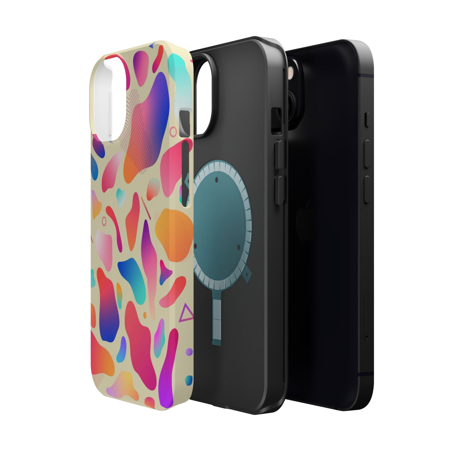 Coque de téléphone antichoc MagSafe — Motif abstrait coloré