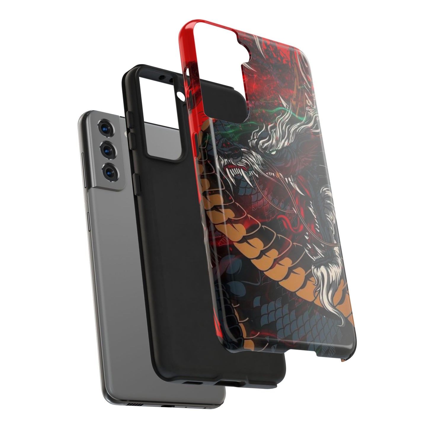 Coque de téléphone renforcée Dragon Rage — Housse protectrice iPhone style tatouage