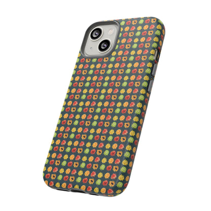 Floral Dot Tough Phone Case — Retro Pattern Protective Phone Cover