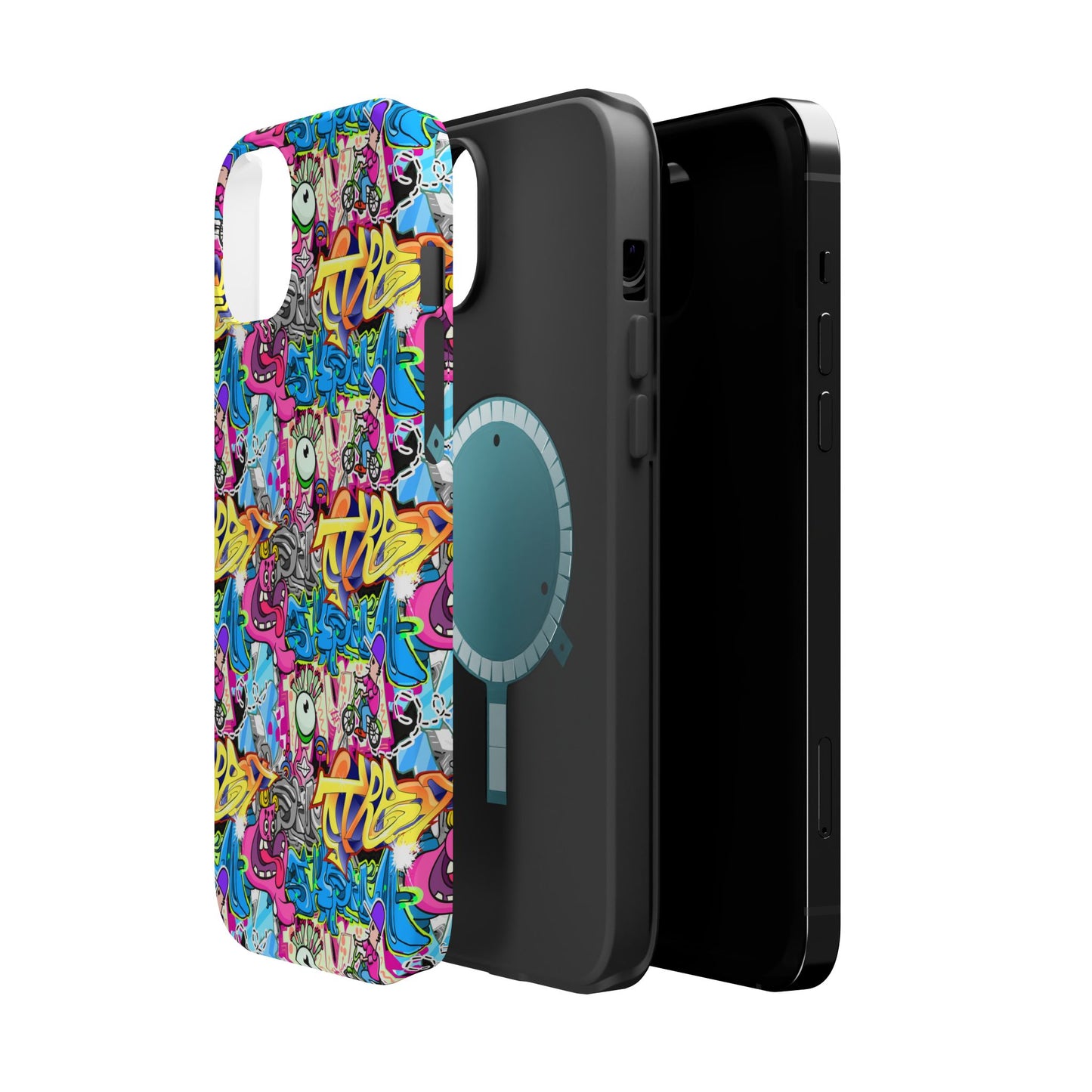Coque de téléphone magnétique Graffiti Collage — Housse protectrice résistante aux chocs