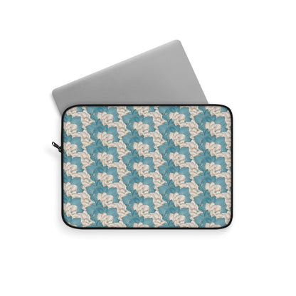 Blue Floral Pattern Laptop Sleeve — Vintage Magnolia Design