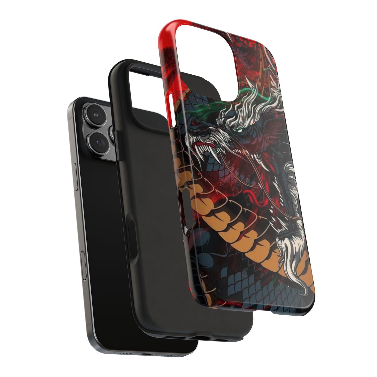 Coque de téléphone renforcée Dragon Rage — Housse protectrice iPhone style tatouage
