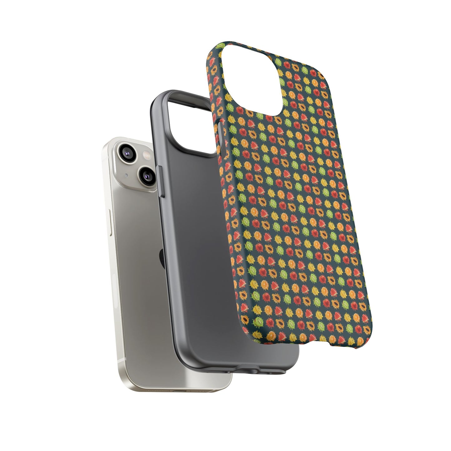 Floral Dot Tough Phone Case — Retro Pattern Protective Phone Cover