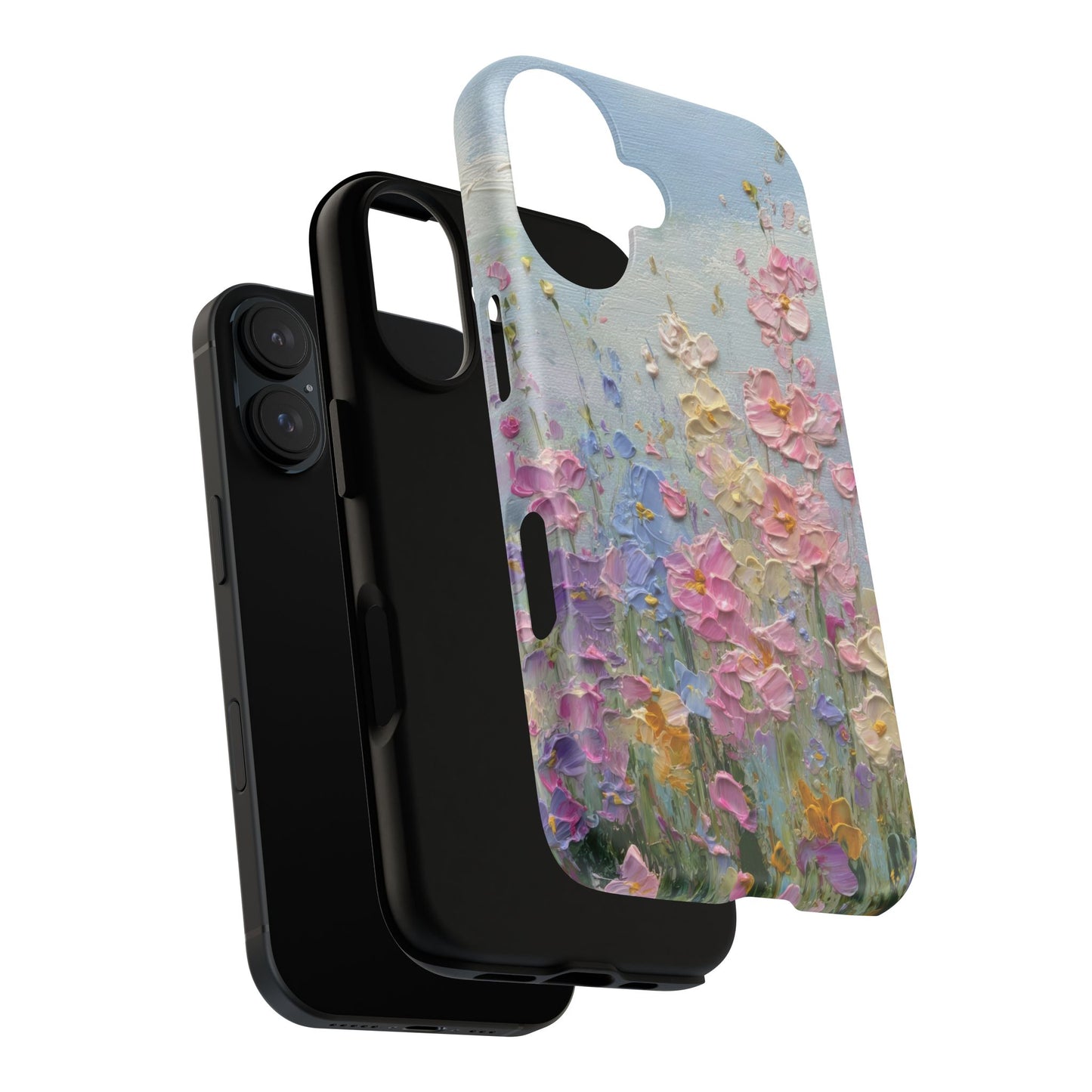 Coque de téléphone Floral Garden — Coque magnétique renforcée à fleurs texturées pastel
