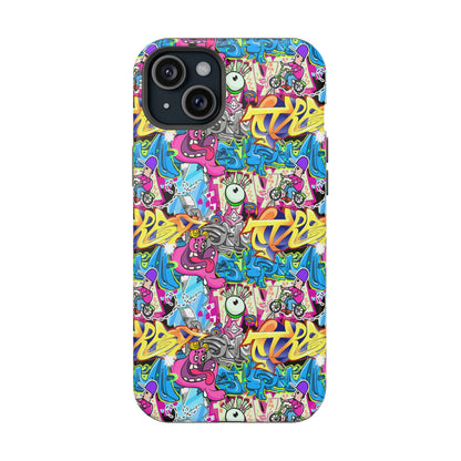 Coque de téléphone magnétique Graffiti Collage — Housse protectrice résistante aux chocs