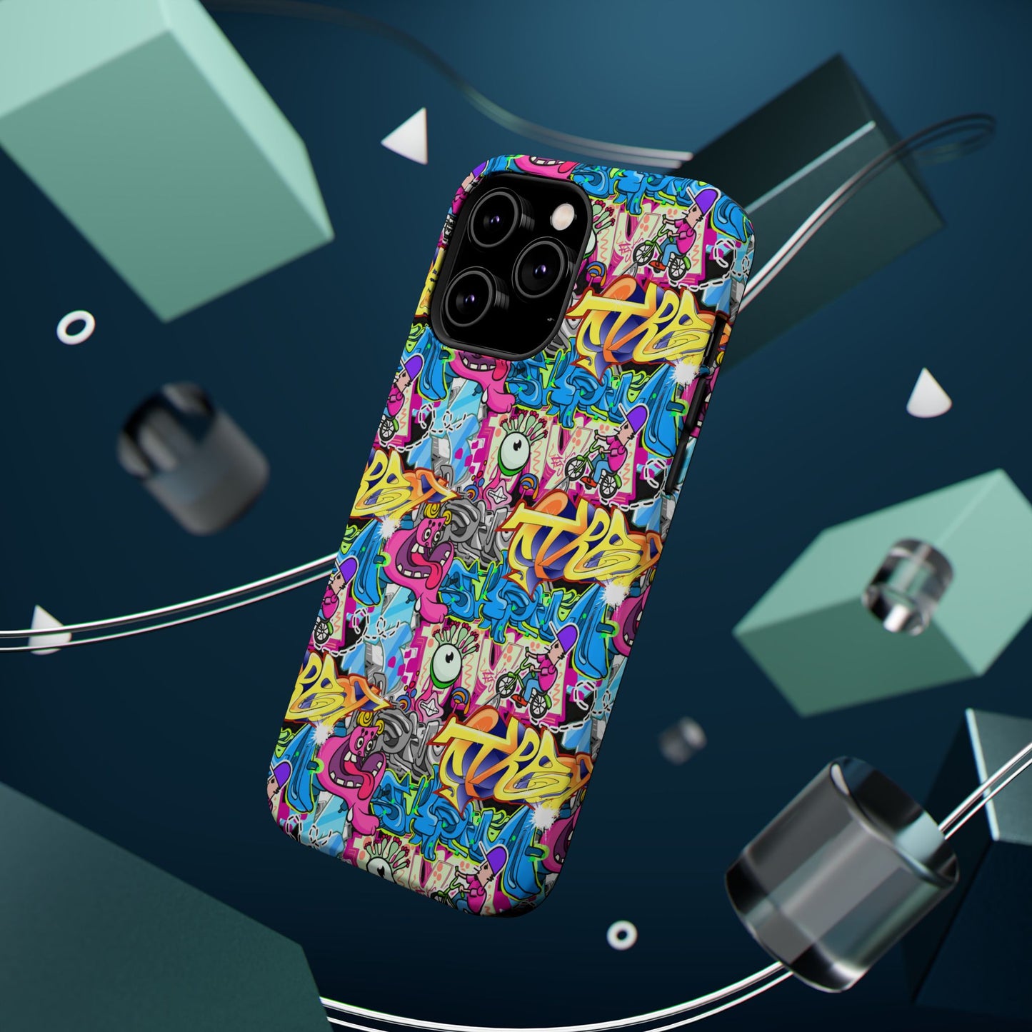 Coque de téléphone magnétique Graffiti Collage — Housse protectrice résistante aux chocs