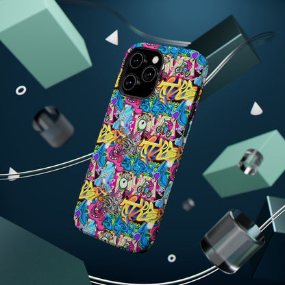 Coque de téléphone magnétique Graffiti Collage — Housse protectrice résistante aux chocs