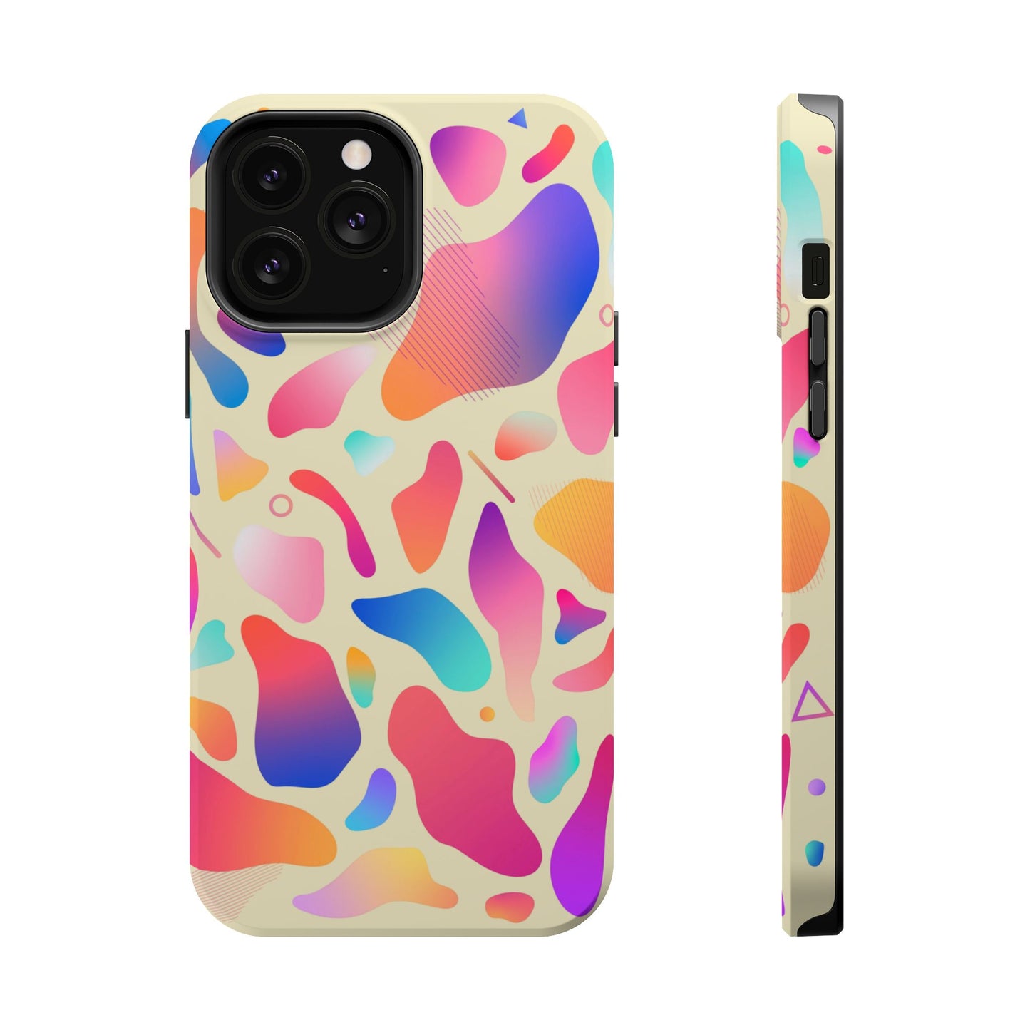 Coque de téléphone antichoc MagSafe — Motif abstrait coloré
