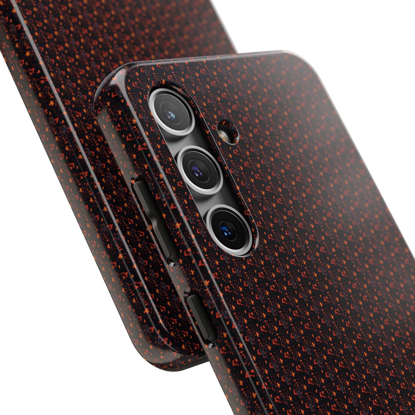Coque de téléphone renforcée – Housse de protection robuste noire avec éclats rouges