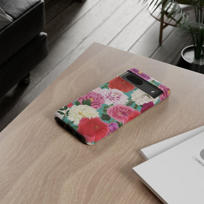Coque de téléphone renforcée Floral Peony — Housse botanique protectrice pour iPhone
