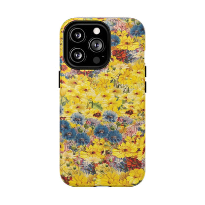 Coque de téléphone magnétique renforcée Floral Yellow Wildflower — Housse magnétique durable à fixation Snap