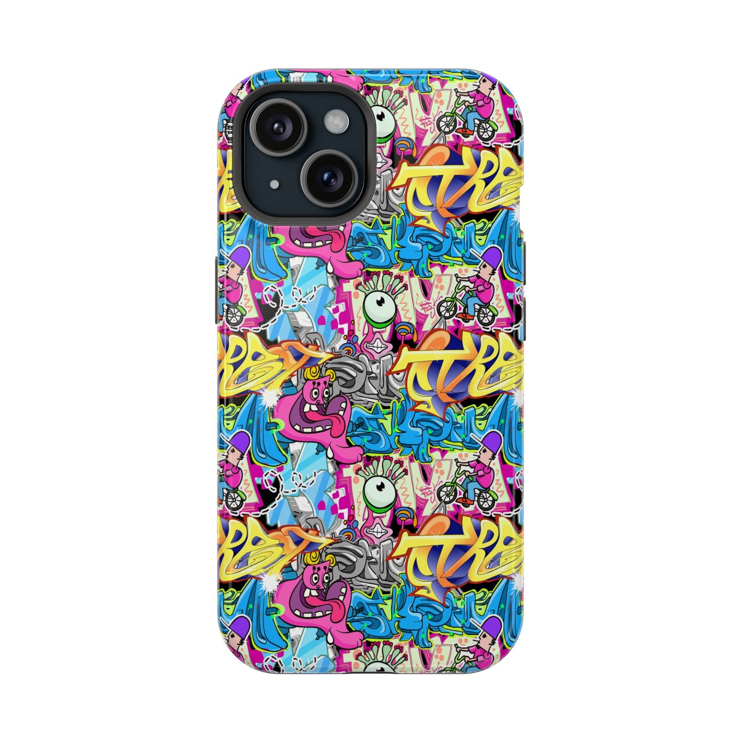 Coque de téléphone magnétique Graffiti Collage — Housse protectrice résistante aux chocs