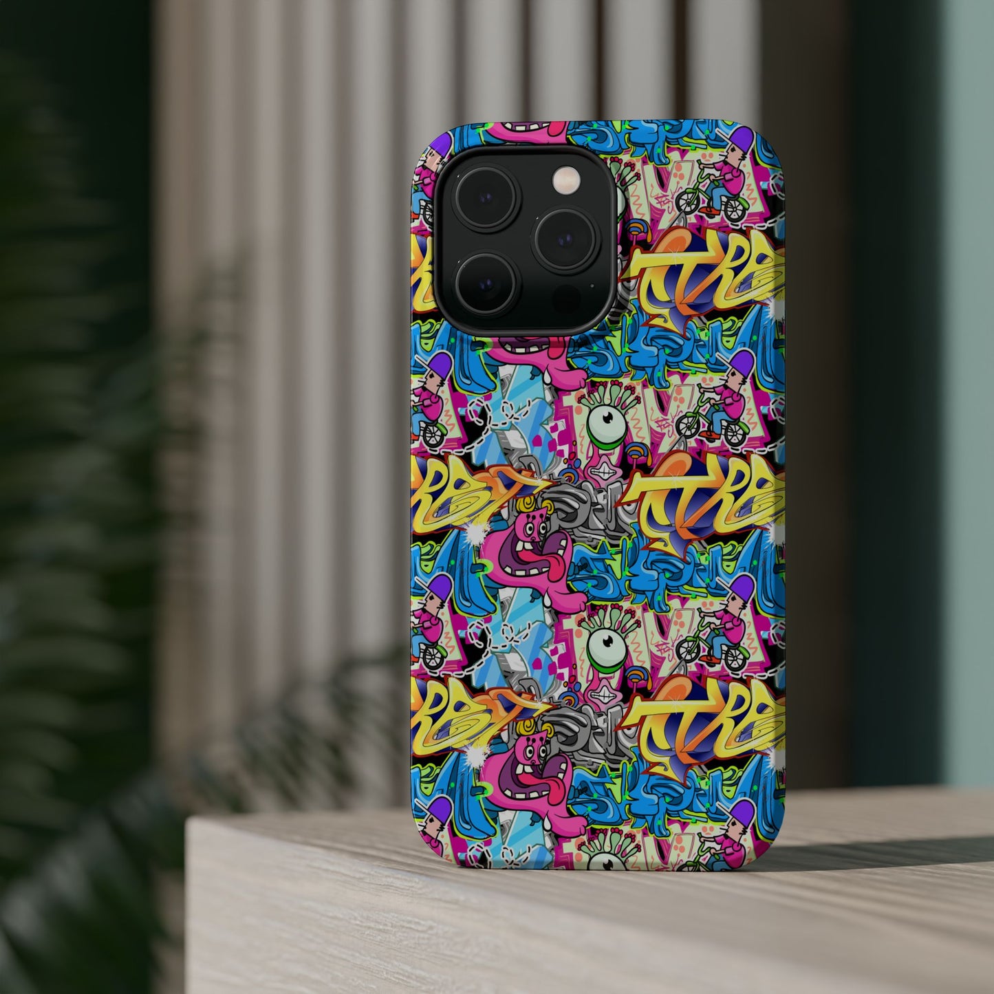 Coque de téléphone magnétique Graffiti Collage — Housse protectrice résistante aux chocs