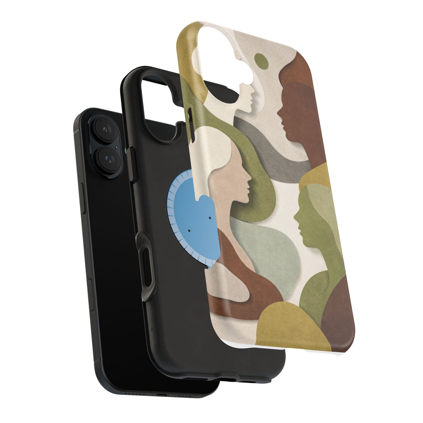 Coque de téléphone — Silhouettes multiculturelles abstraites magnétique et résistante aux chocs