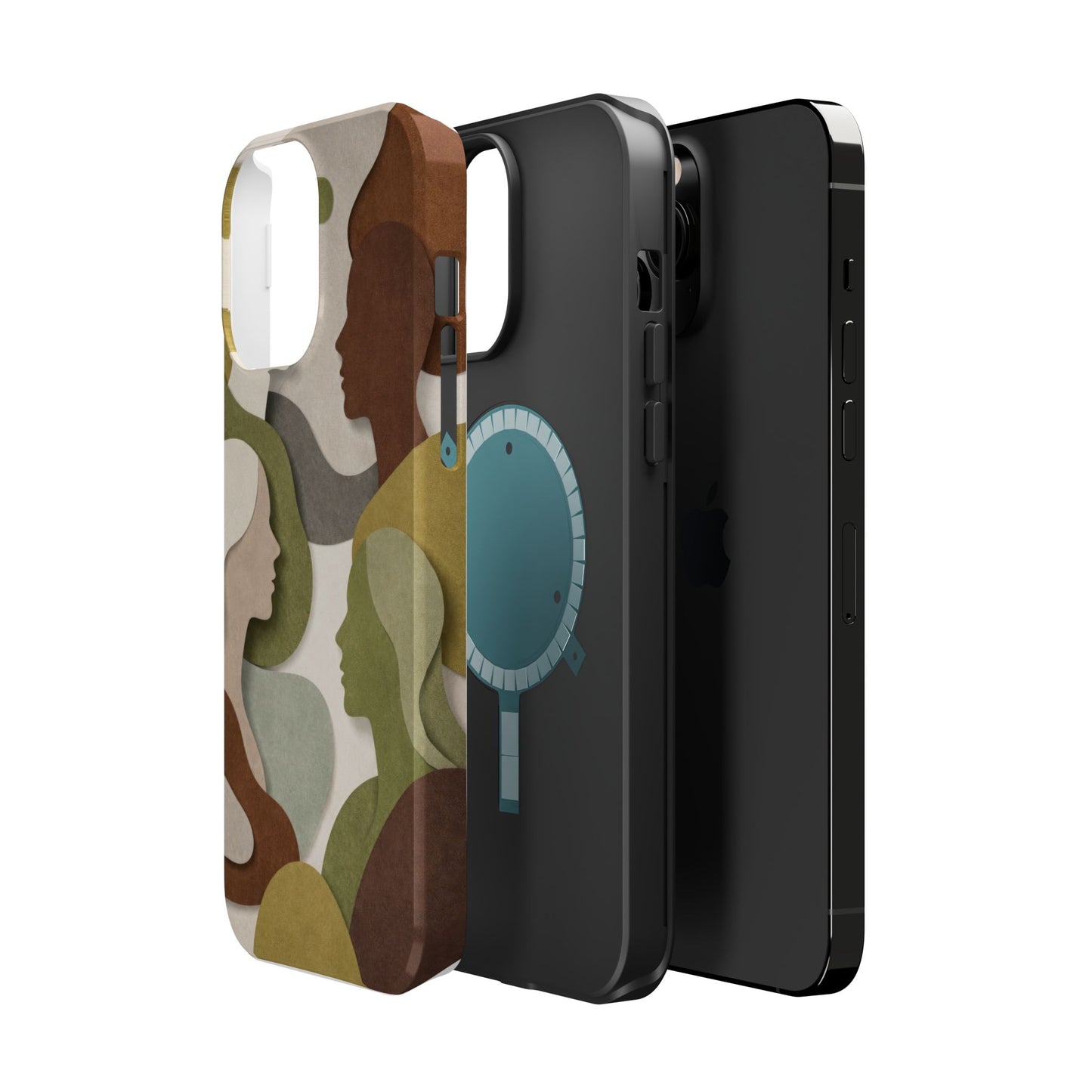 Coque de téléphone — Silhouettes multiculturelles abstraites magnétique et résistante aux chocs