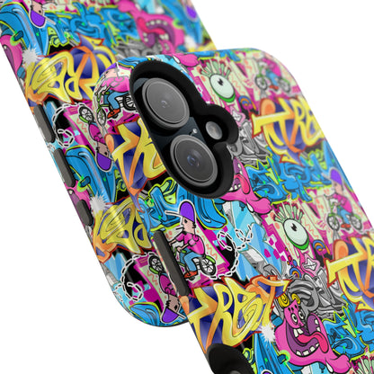 Coque de téléphone magnétique Graffiti Collage — Housse protectrice résistante aux chocs