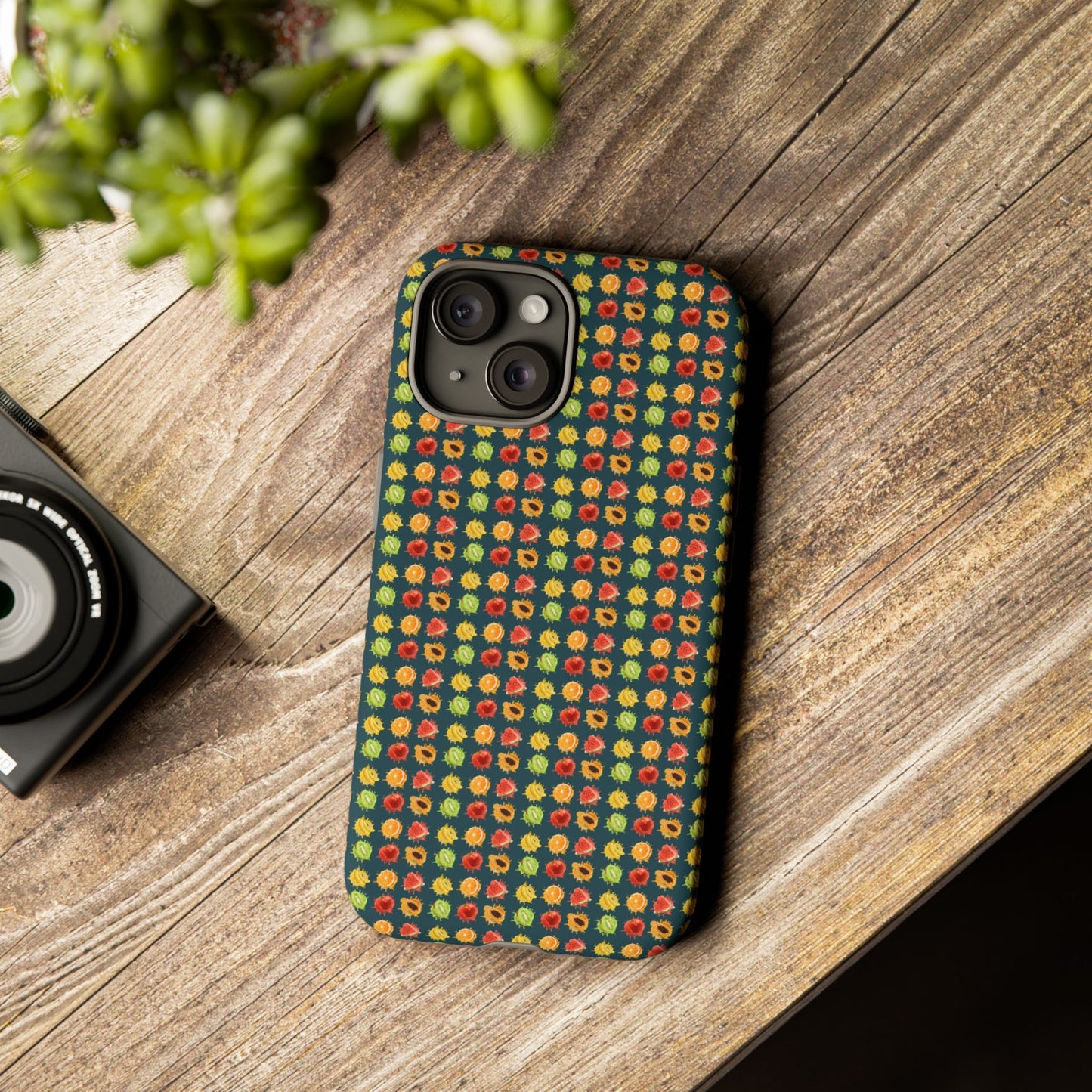 Floral Dot Tough Phone Case — Retro Pattern Protective Phone Cover
