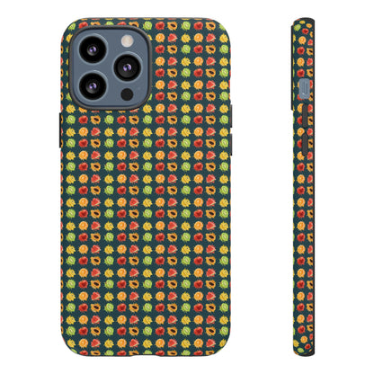 Floral Dot Tough Phone Case — Retro Pattern Protective Phone Cover