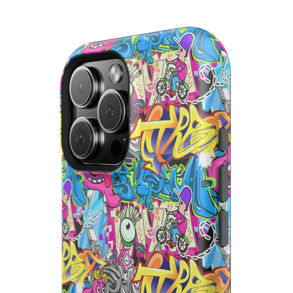 Coque de téléphone magnétique Graffiti Collage — Housse protectrice résistante aux chocs