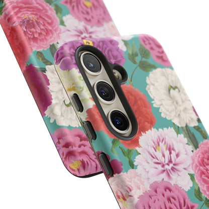 Coque de téléphone renforcée Floral Peony — Housse botanique protectrice pour iPhone