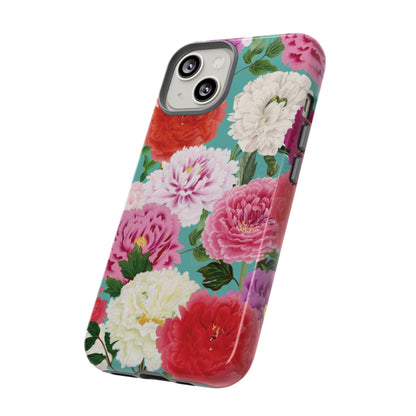 Coque de téléphone renforcée Floral Peony — Housse botanique protectrice pour iPhone