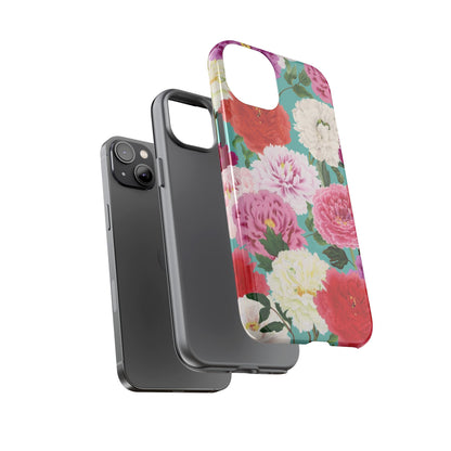 Coque de téléphone renforcée Floral Peony — Housse botanique protectrice pour iPhone