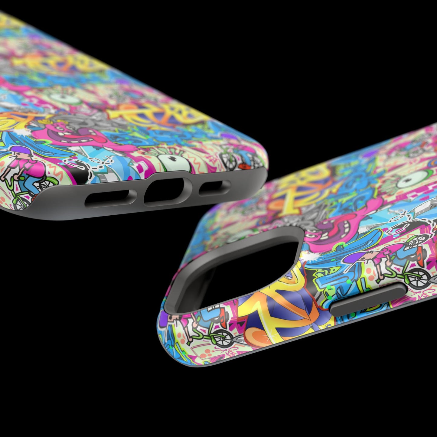 Coque de téléphone magnétique Graffiti Collage — Housse protectrice résistante aux chocs