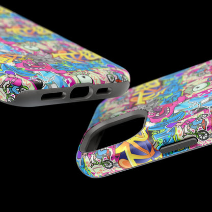 Coque de téléphone magnétique Graffiti Collage — Housse protectrice résistante aux chocs
