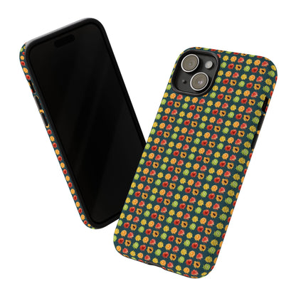 Floral Dot Tough Phone Case — Retro Pattern Protective Phone Cover