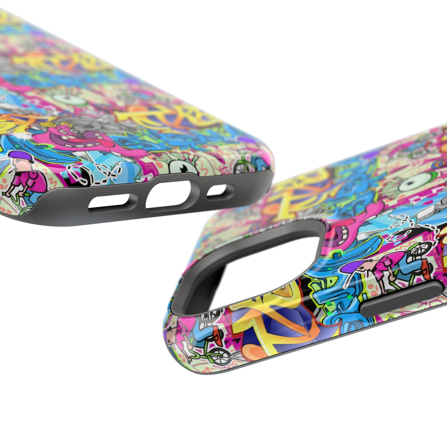 Coque de téléphone magnétique Graffiti Collage — Housse protectrice résistante aux chocs