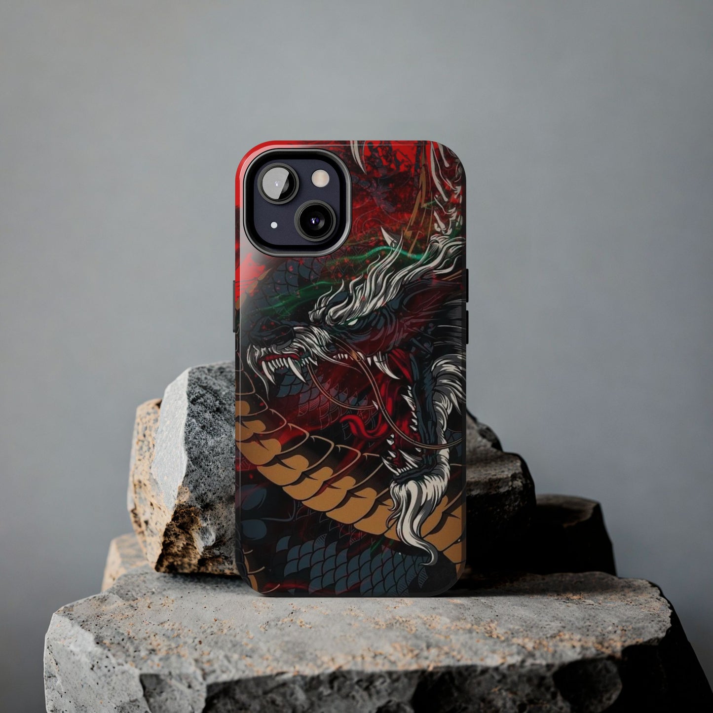 Coque de téléphone renforcée Dragon Rage — Housse protectrice iPhone style tatouage