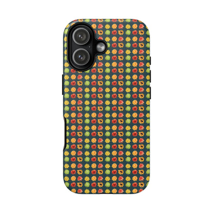 Floral Dot Tough Phone Case — Retro Pattern Protective Phone Cover
