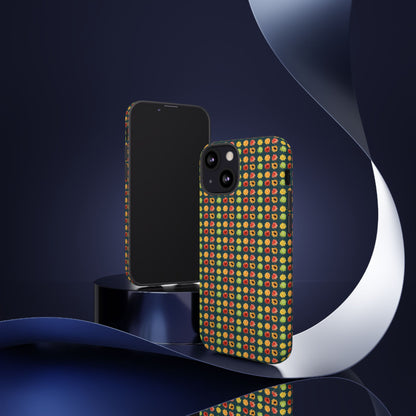 Floral Dot Tough Phone Case — Retro Pattern Protective Phone Cover