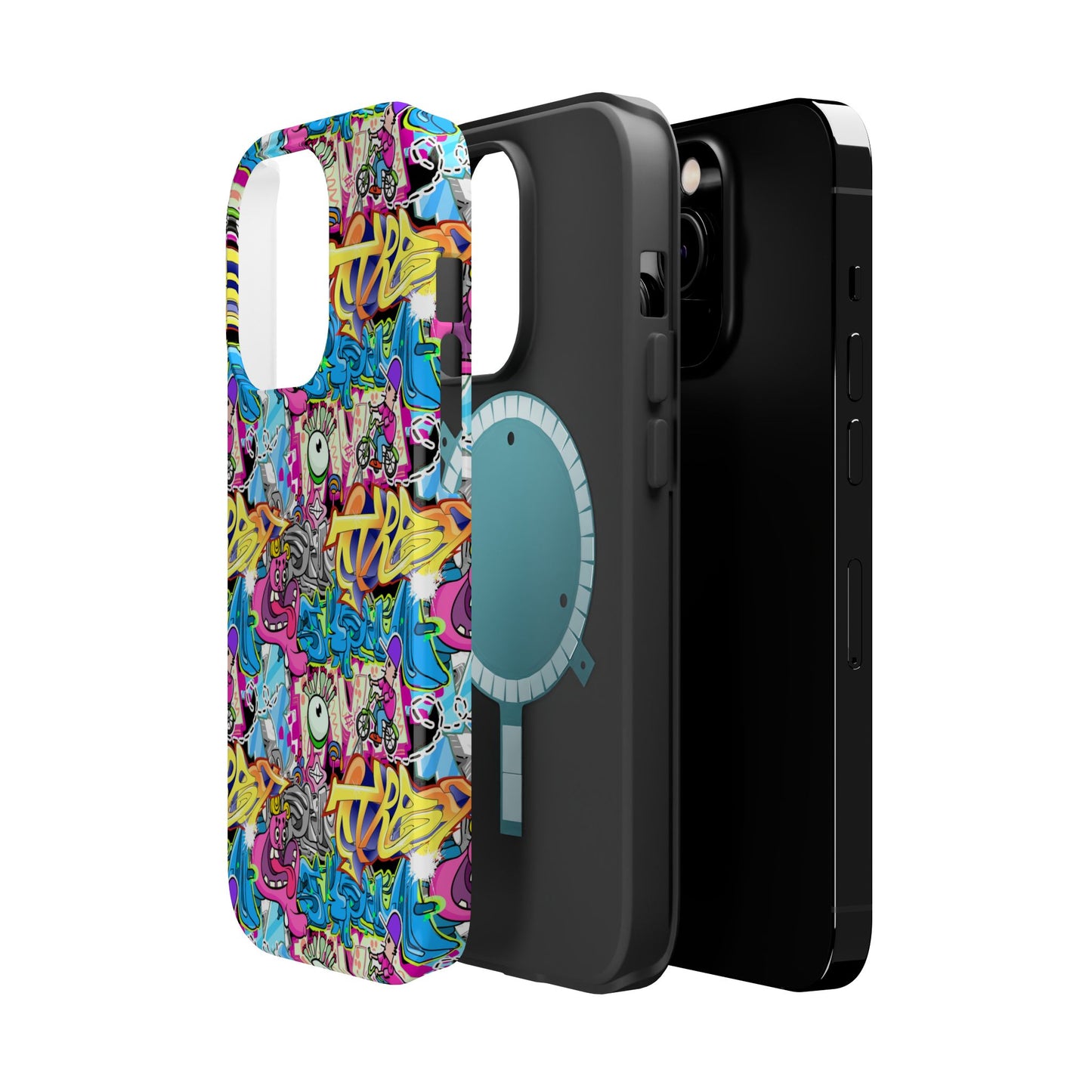 Coque de téléphone magnétique Graffiti Collage — Housse protectrice résistante aux chocs