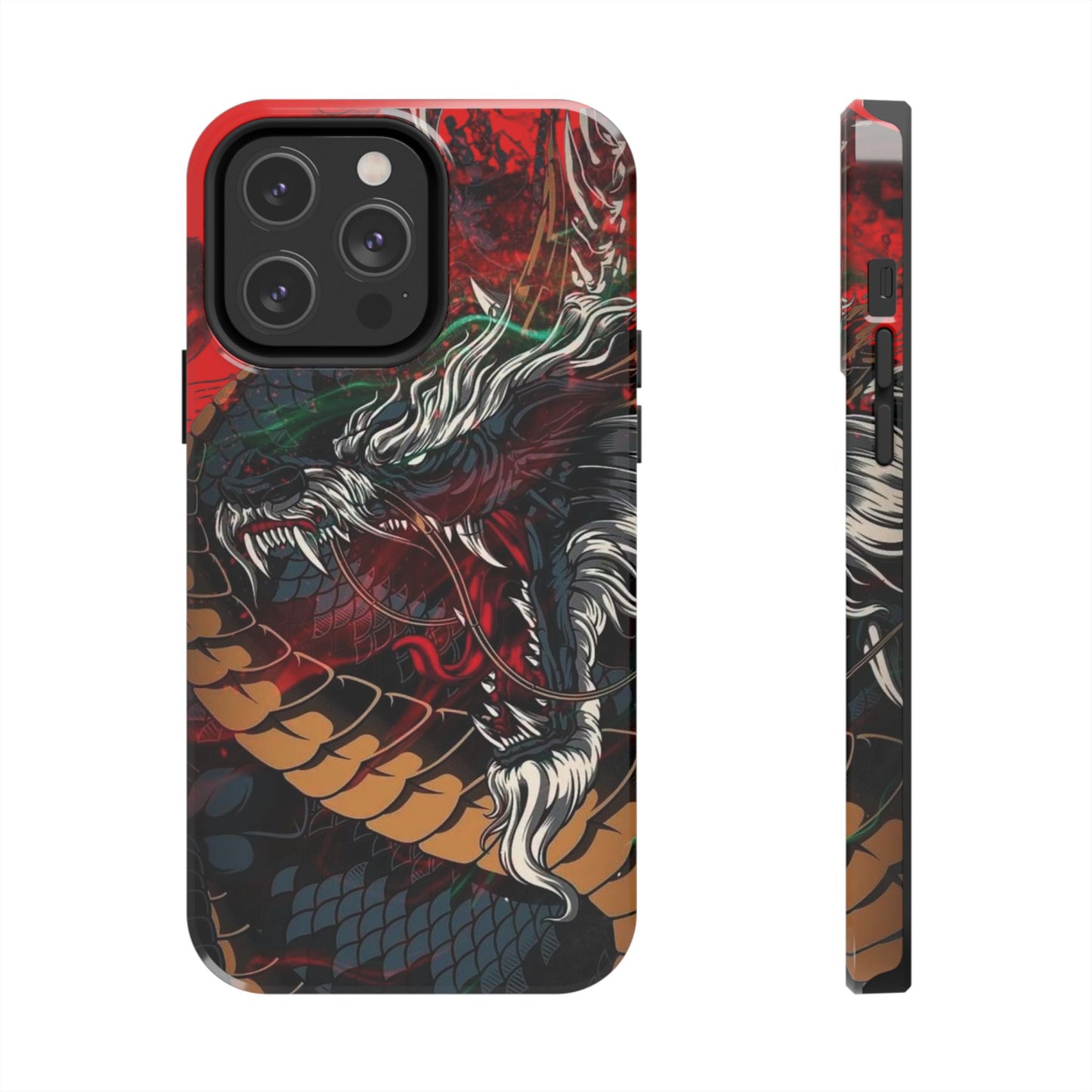 Coque de téléphone renforcée Dragon Rage — Housse protectrice iPhone style tatouage
